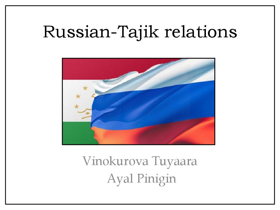 Russian-Tajik relations