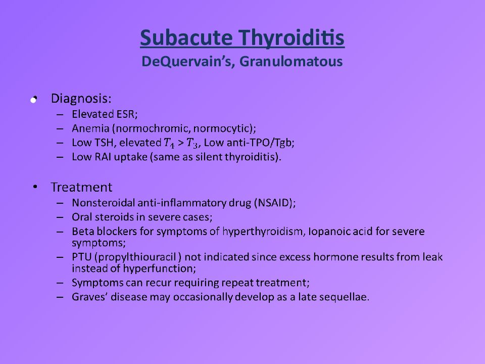 de quervain s thyroiditis symptoms treatment)